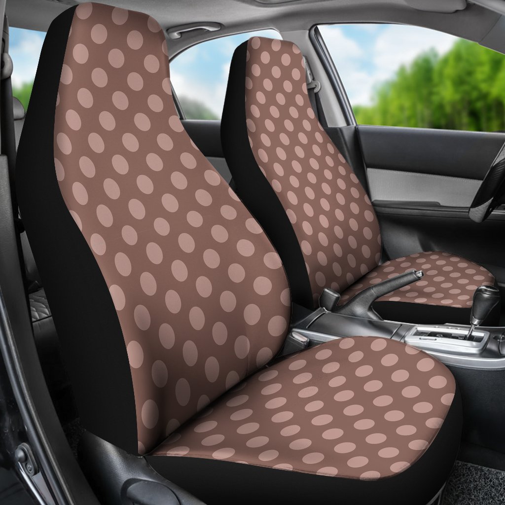 Brown Chocolate Polka dot Universal Fit Car Seat Cover-grizzshop