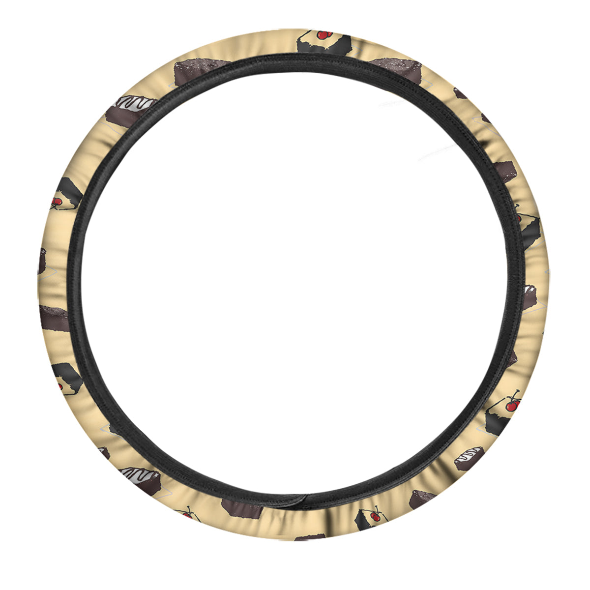 Brownie Beige Print Pattern Car Steering Wheel Cover-grizzshop