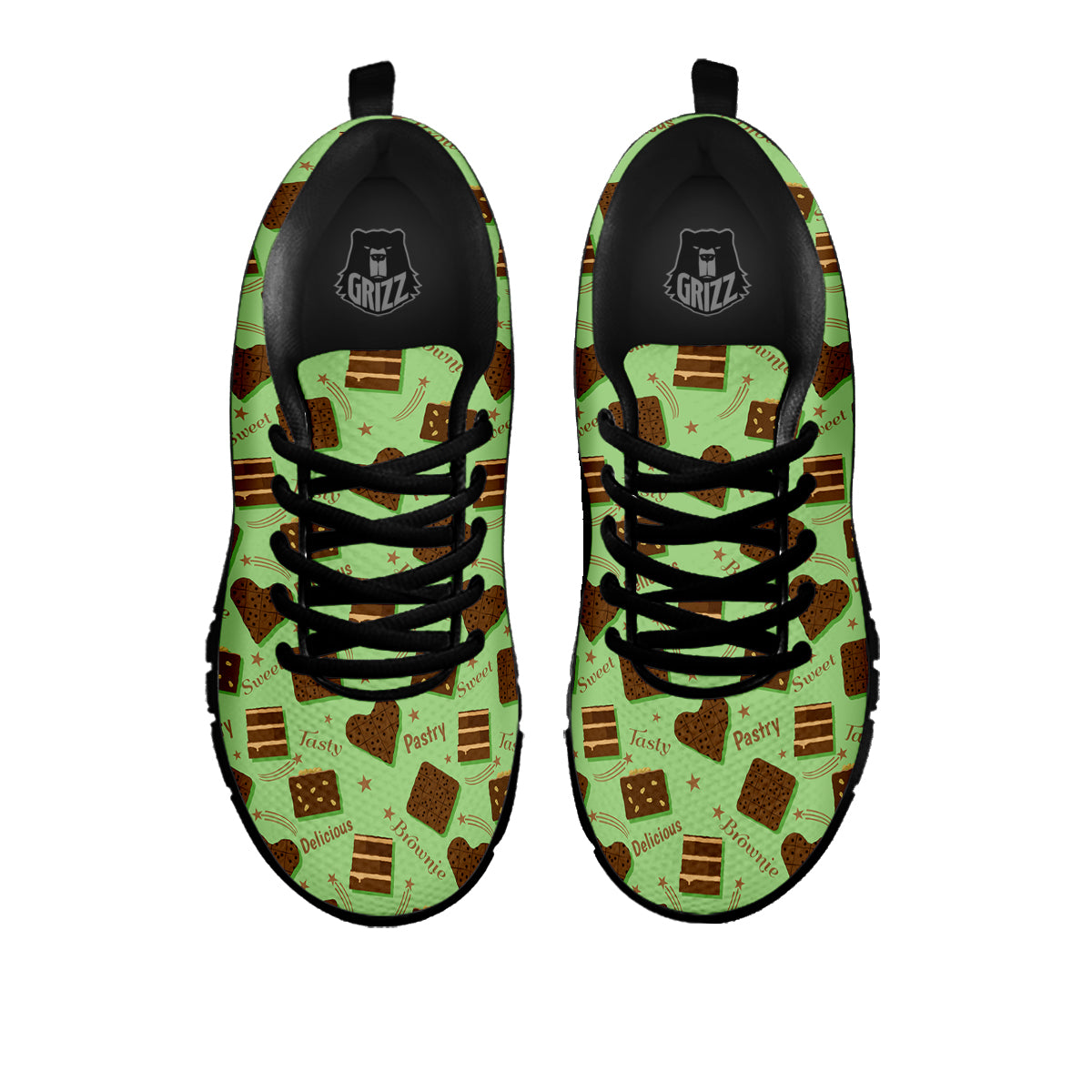 Brownie Delicious Print Pattern Black Sneaker-grizzshop