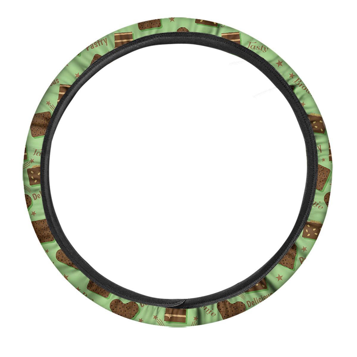 Brownie Delicious Print Pattern Car Steering Wheel Cover-grizzshop