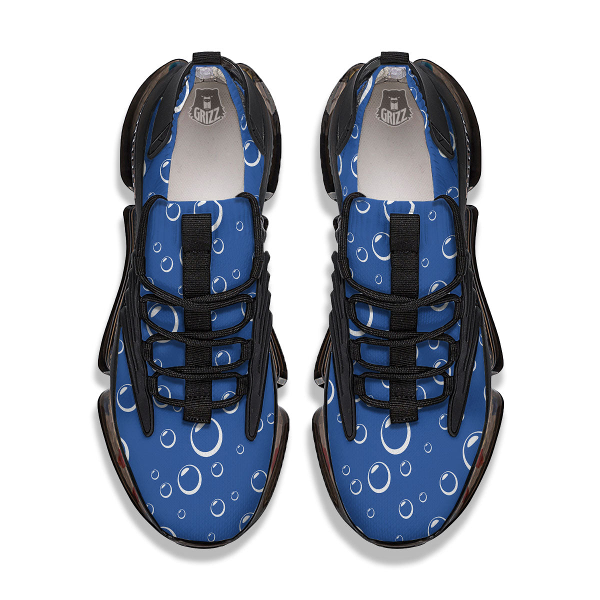 Bubble Ocean Print Pattern Black Gym Shoes-grizzshop