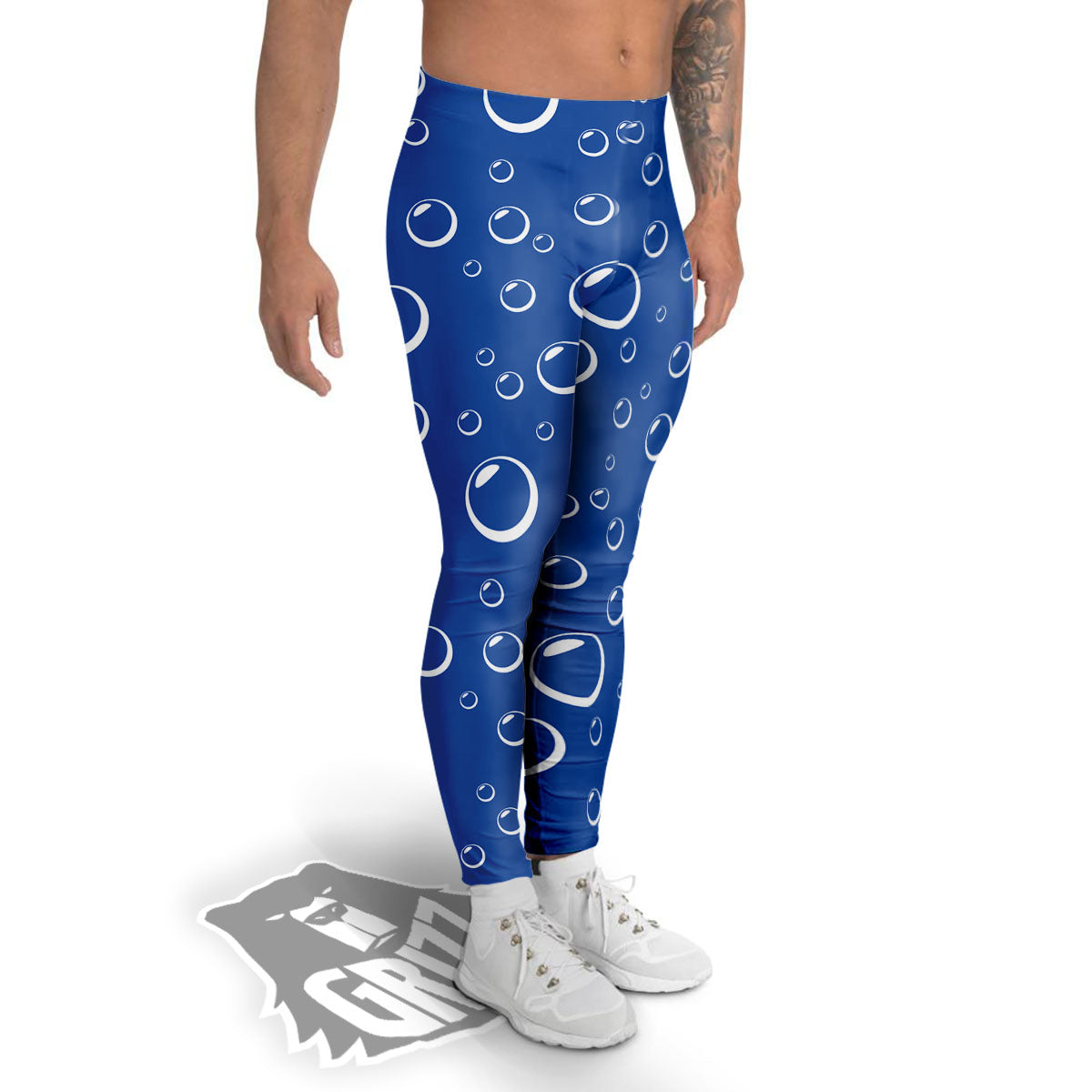 Bubble Ocean Print Pattern Men's Leggings-grizzshop