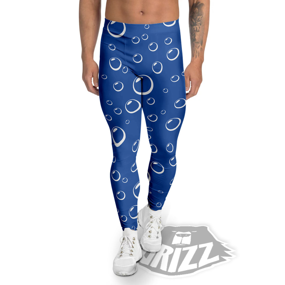 Bubble Ocean Print Pattern Men's Leggings-grizzshop