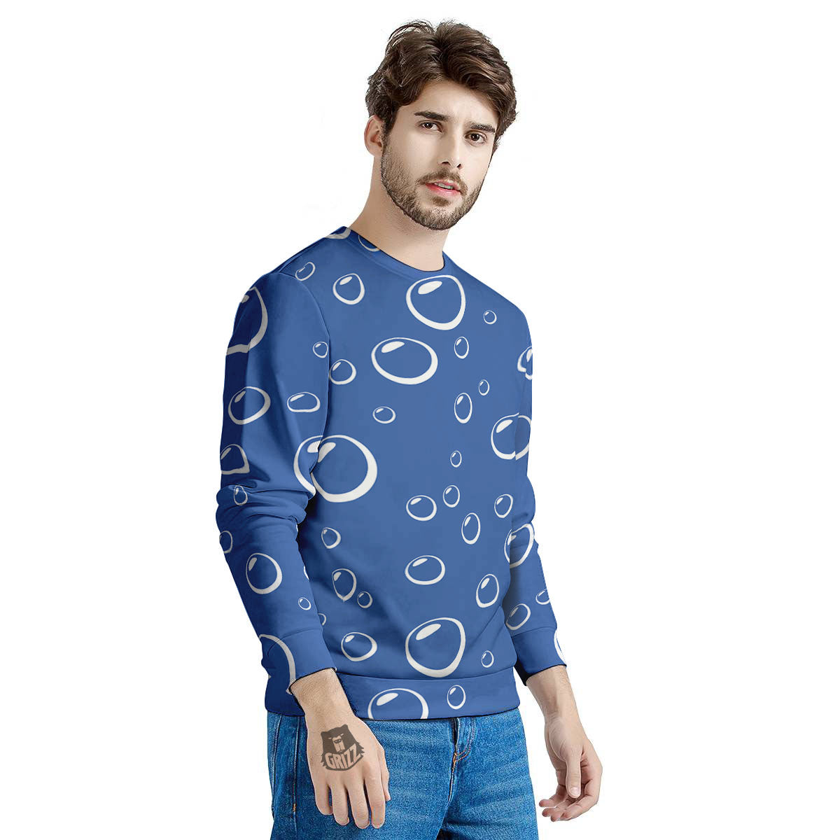 Bubble Ocean Print Pattern Men's Sweatshirt-grizzshop