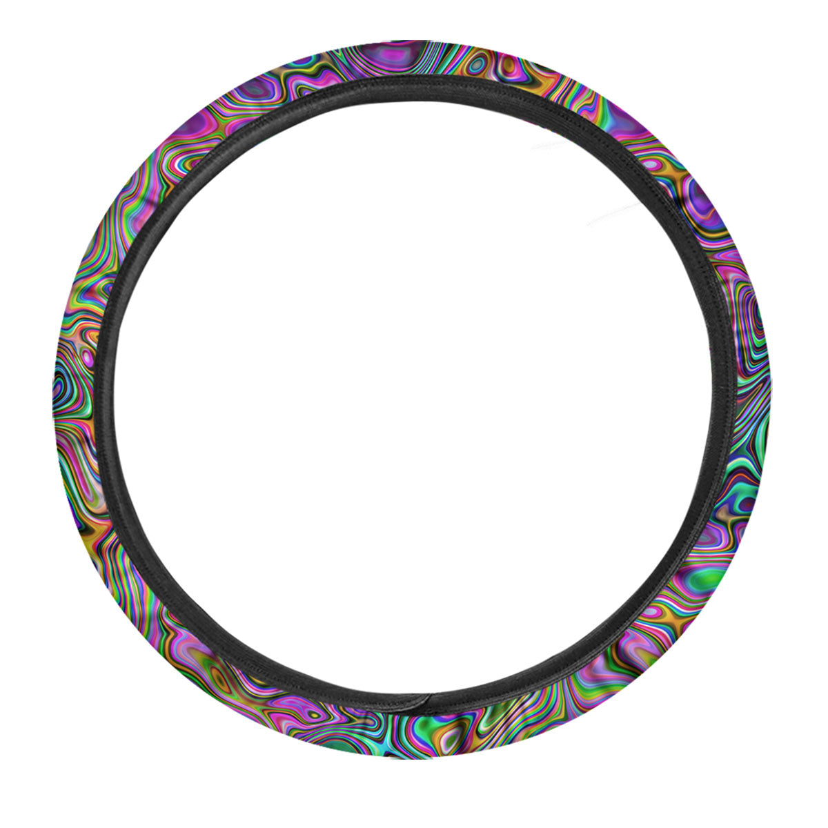 Bubble Psychedelic Print Pattern Car Steering Wheel Cover-grizzshop