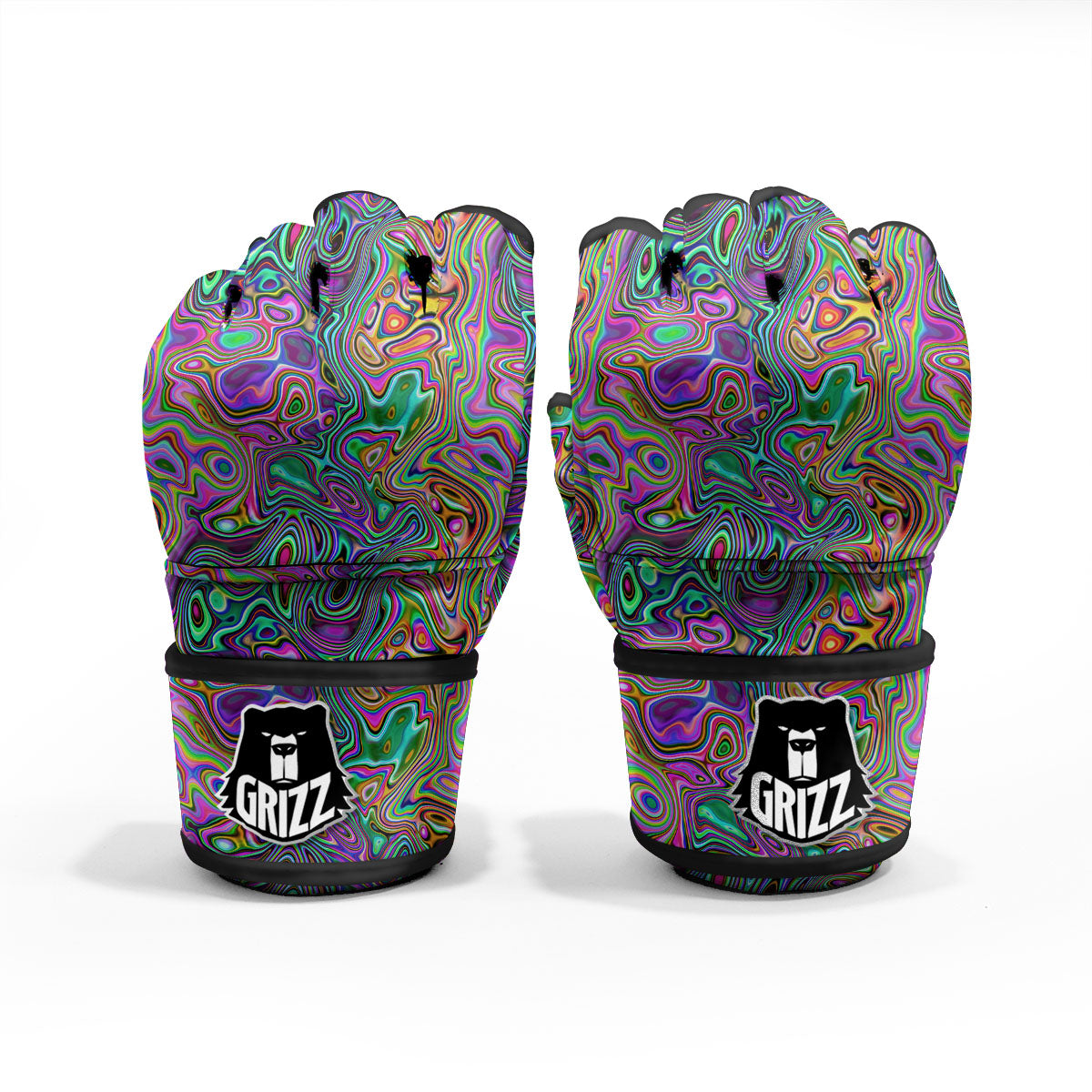 Bubble Psychedelic Print Pattern MMA Gloves-grizzshop