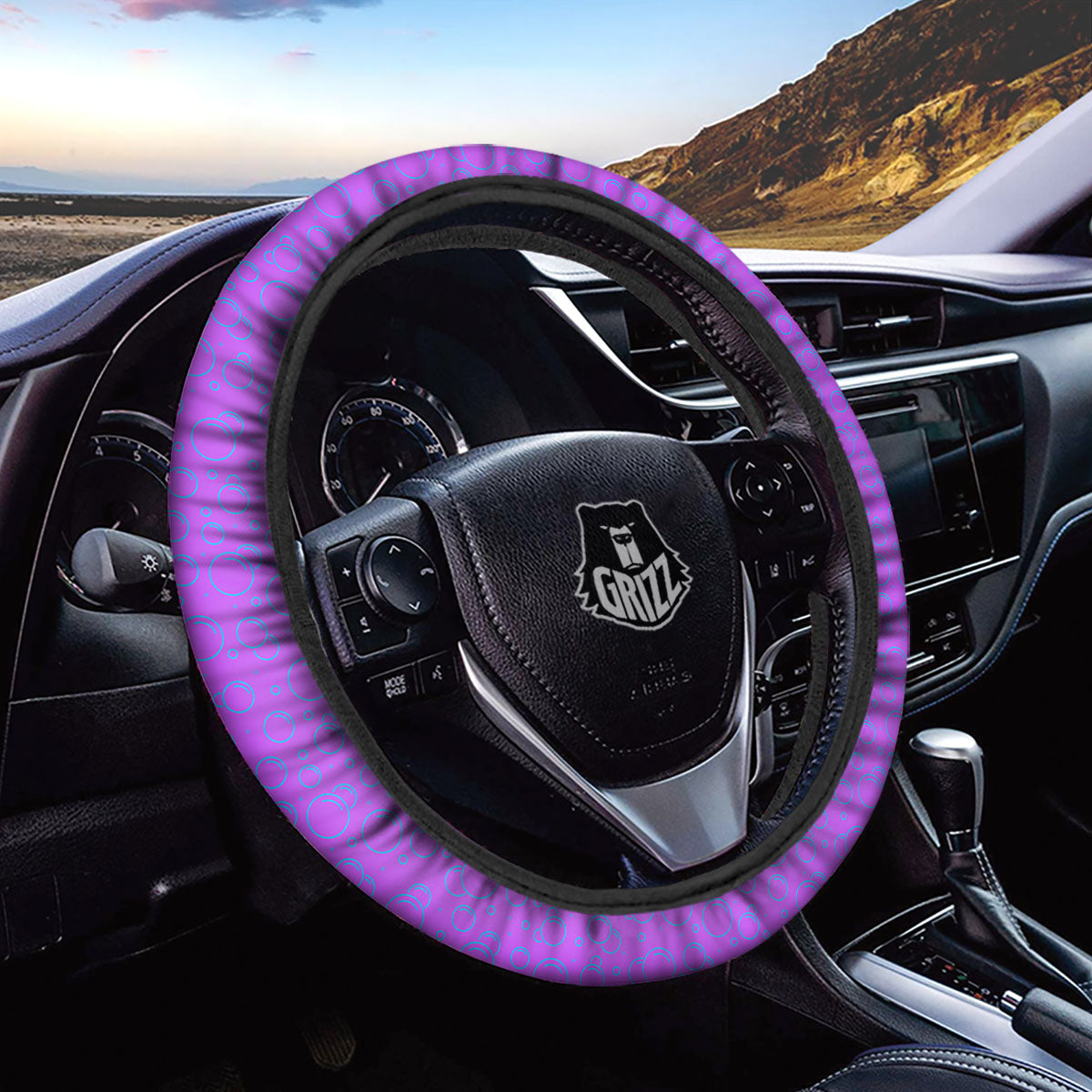 Bubble Purple Print Pattern Car Steering Wheel Cover-grizzshop