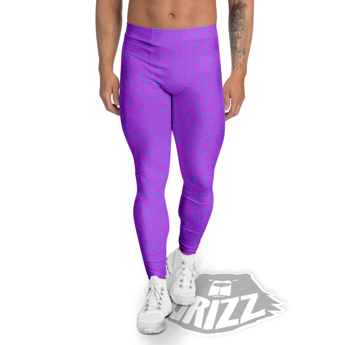 Bubble Purple Print Pattern Men's Leggings-grizzshop