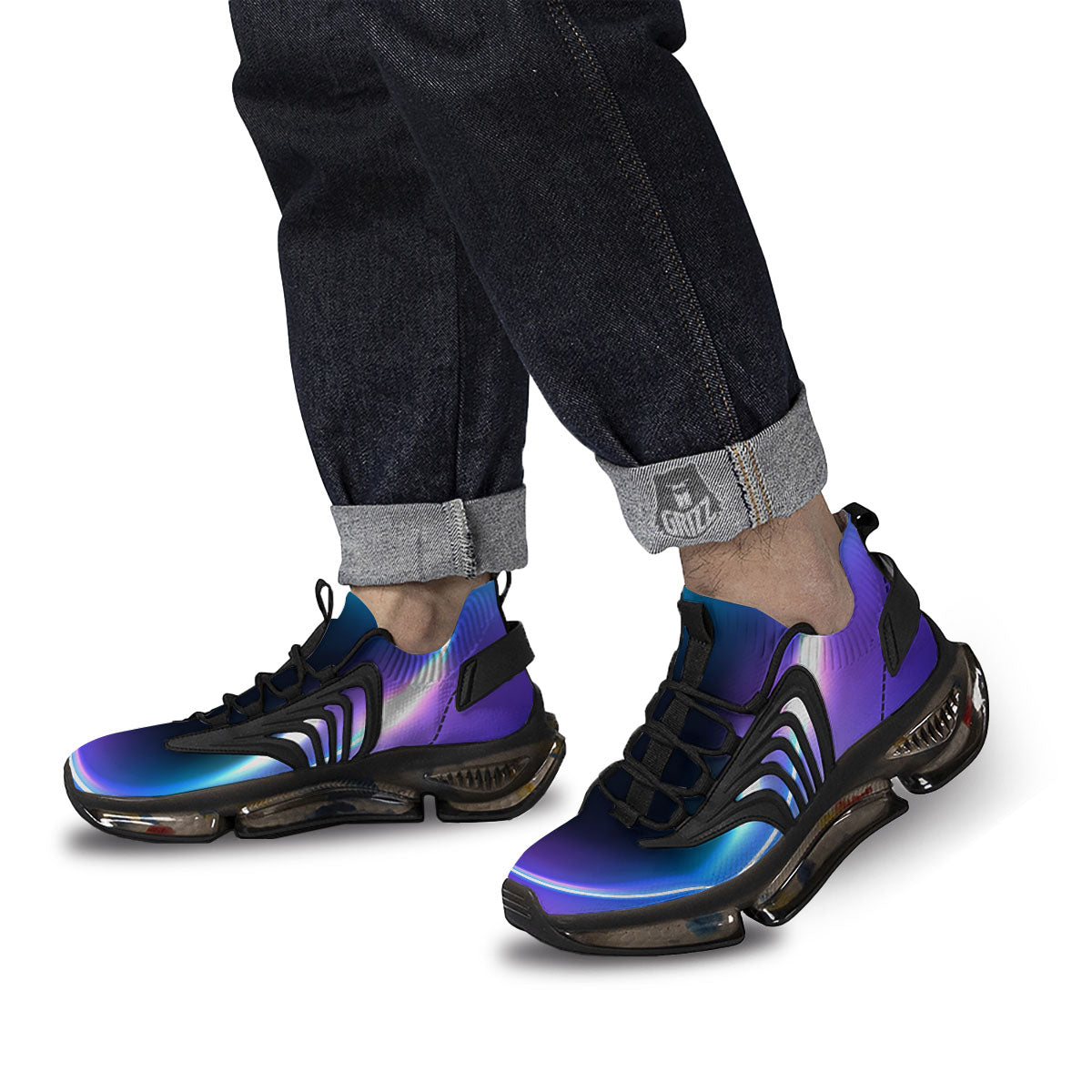 Bubble Rave Print Black Gym Shoes-grizzshop