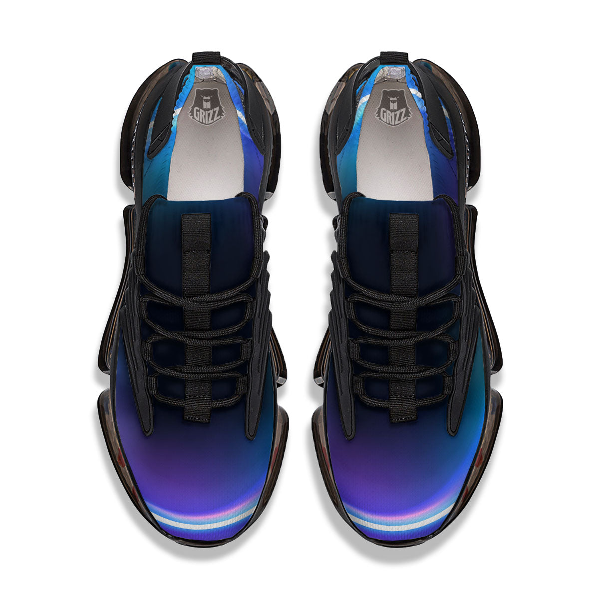 Bubble Rave Print Black Gym Shoes-grizzshop