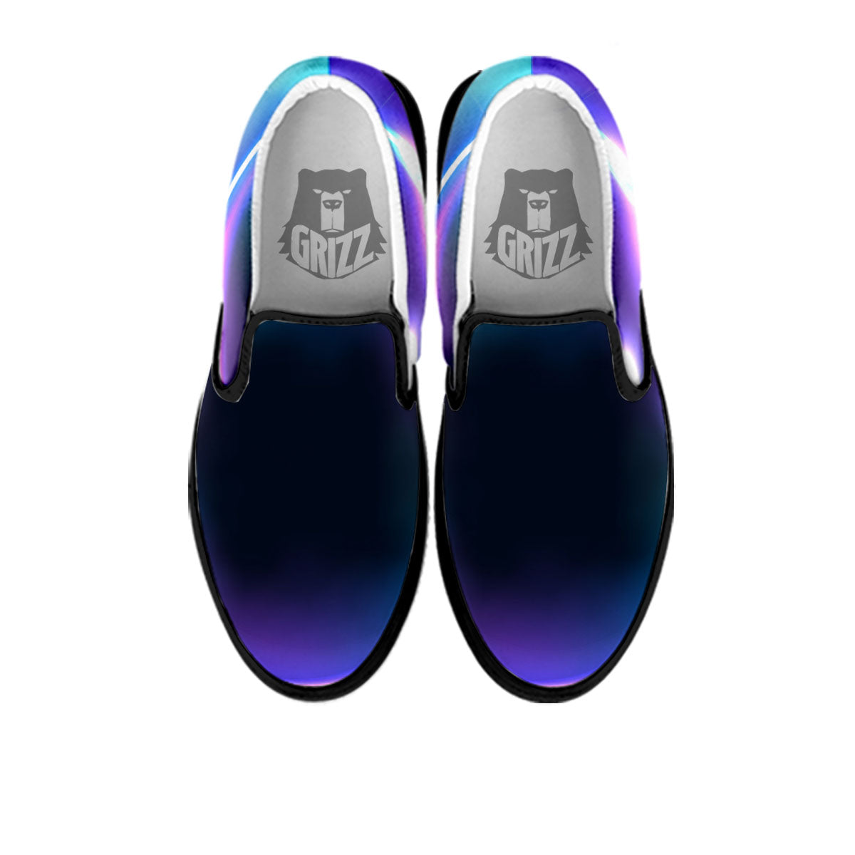Bubble Rave Print Black Slip On Shoes-grizzshop