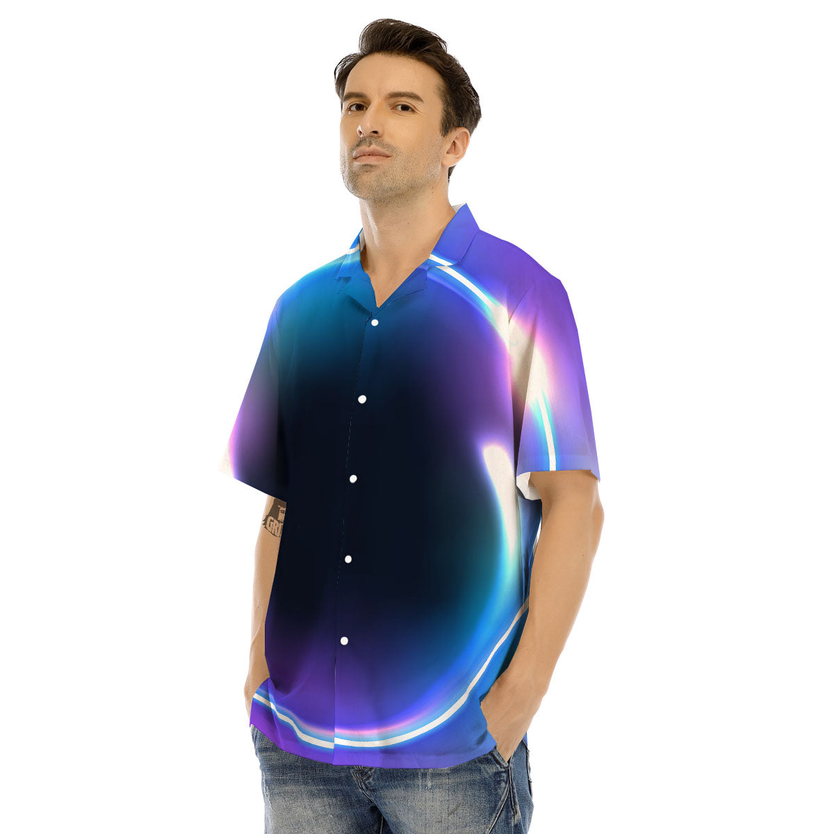 Bubble Rave Print Men's Hawaiian Shirt-grizzshop