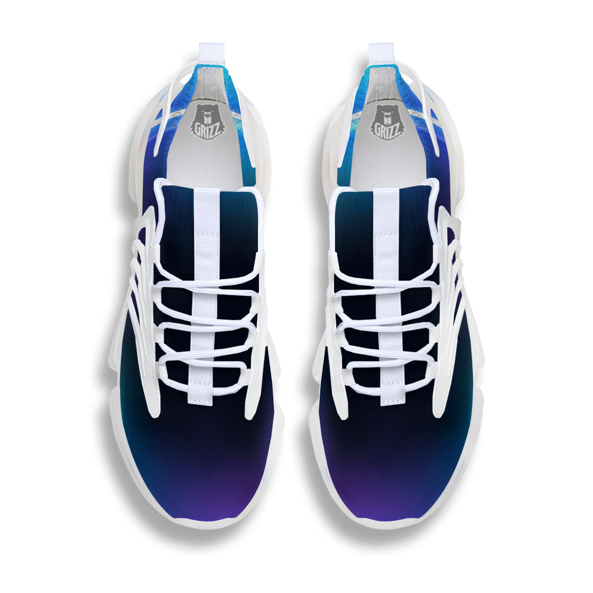Bubble Rave Print White Gym Shoes-grizzshop