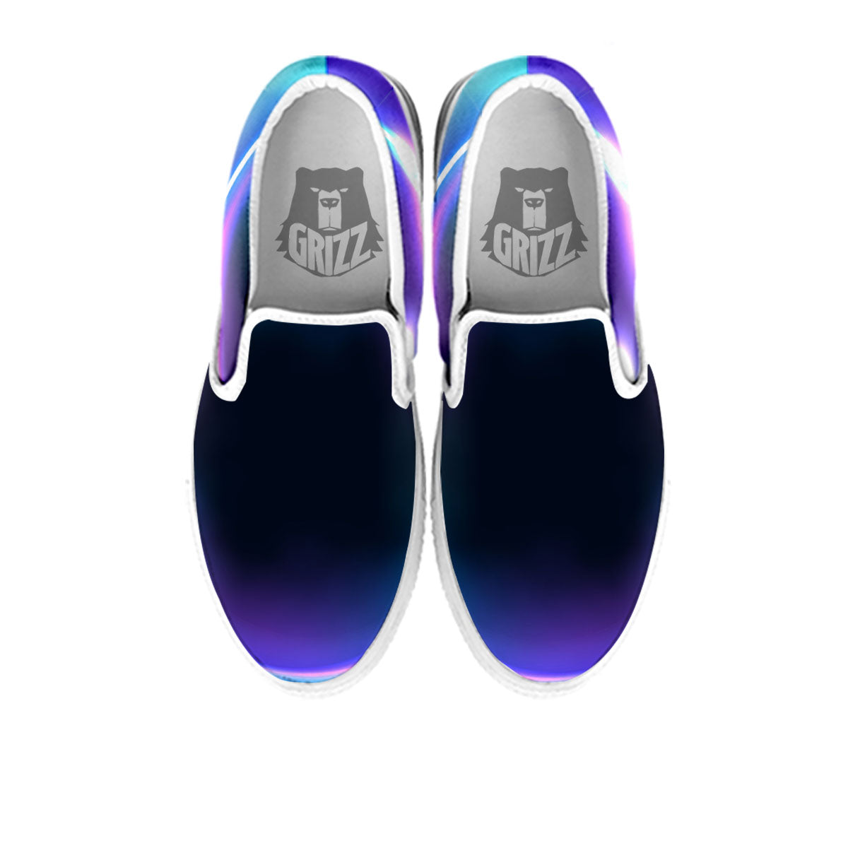 Bubble Rave Print White Slip On Shoes-grizzshop
