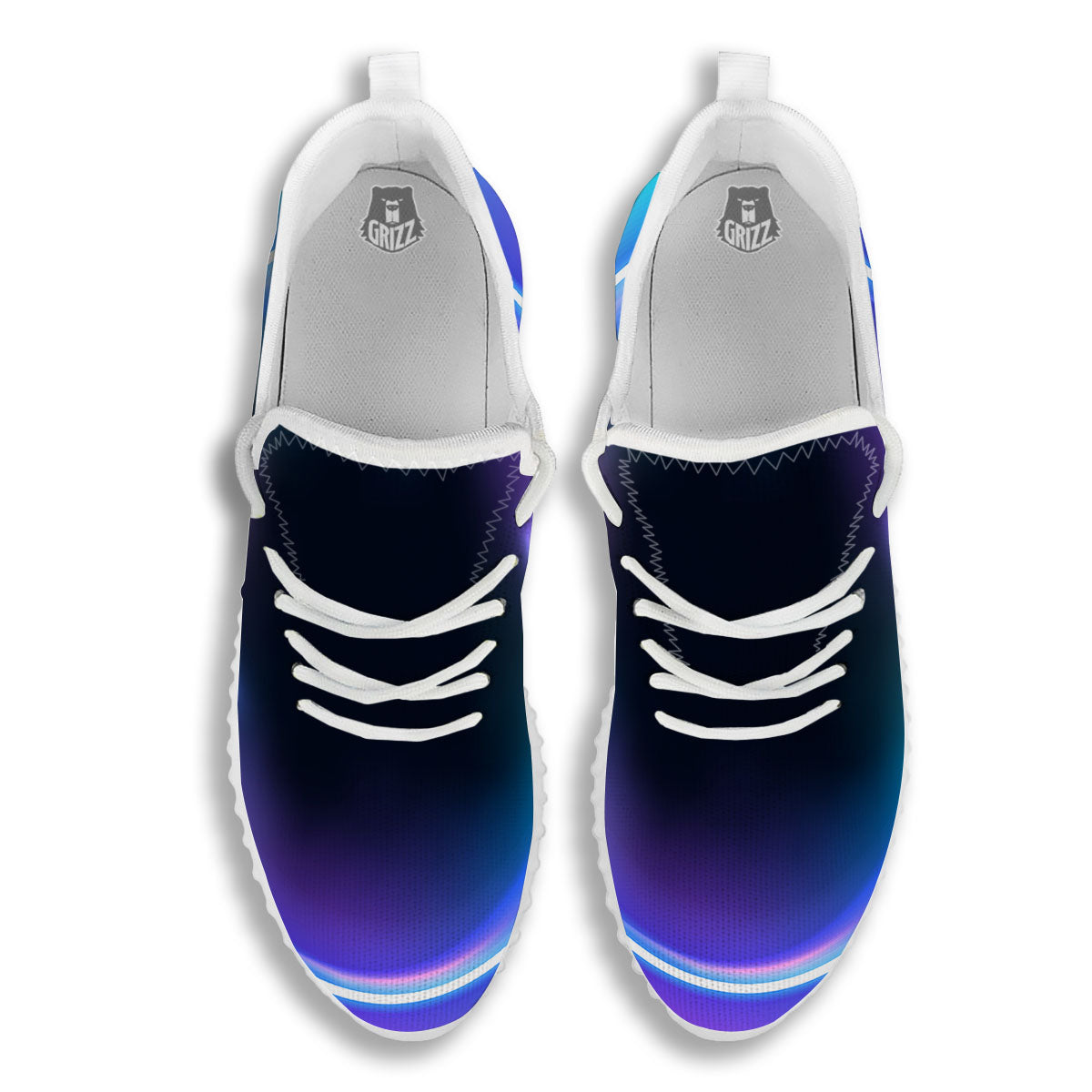 Bubble Rave Print White Walking Shoes-grizzshop