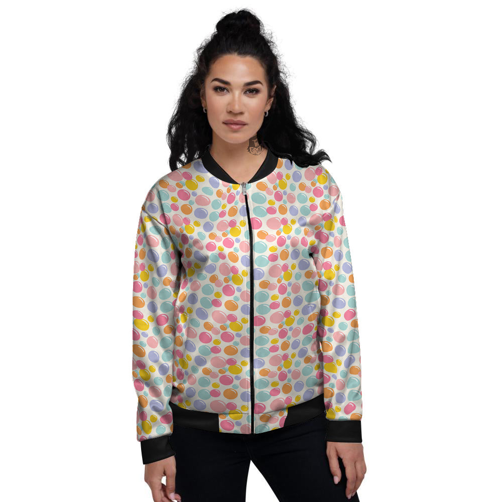 Bubble Soap Colorful Print Women's Bomber Jacket-grizzshop