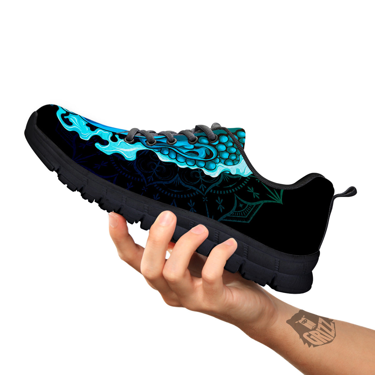 Buddha Blue Print Black Sneaker-grizzshop