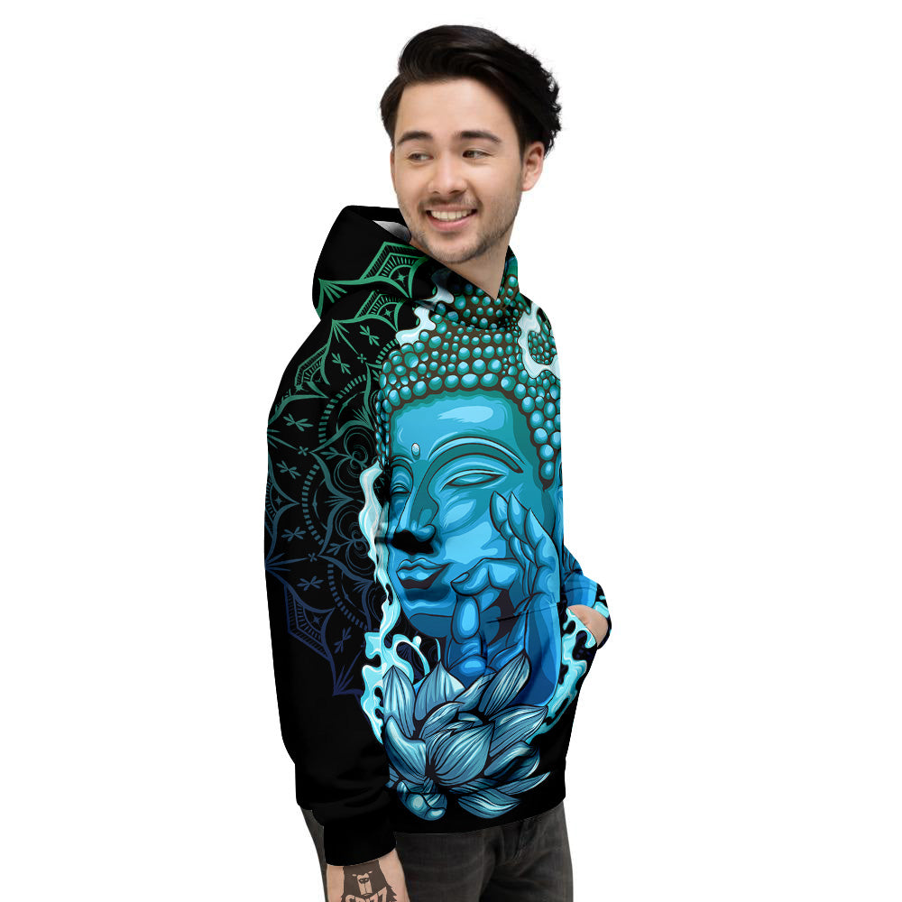 Buddha Blue Print Men's Hoodie-grizzshop