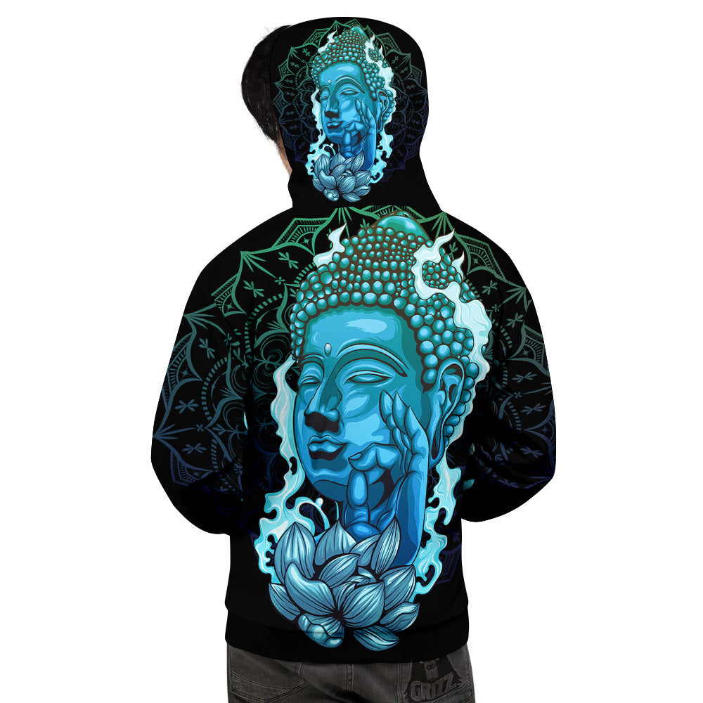 Buddha Blue Print Men's Hoodie-grizzshop