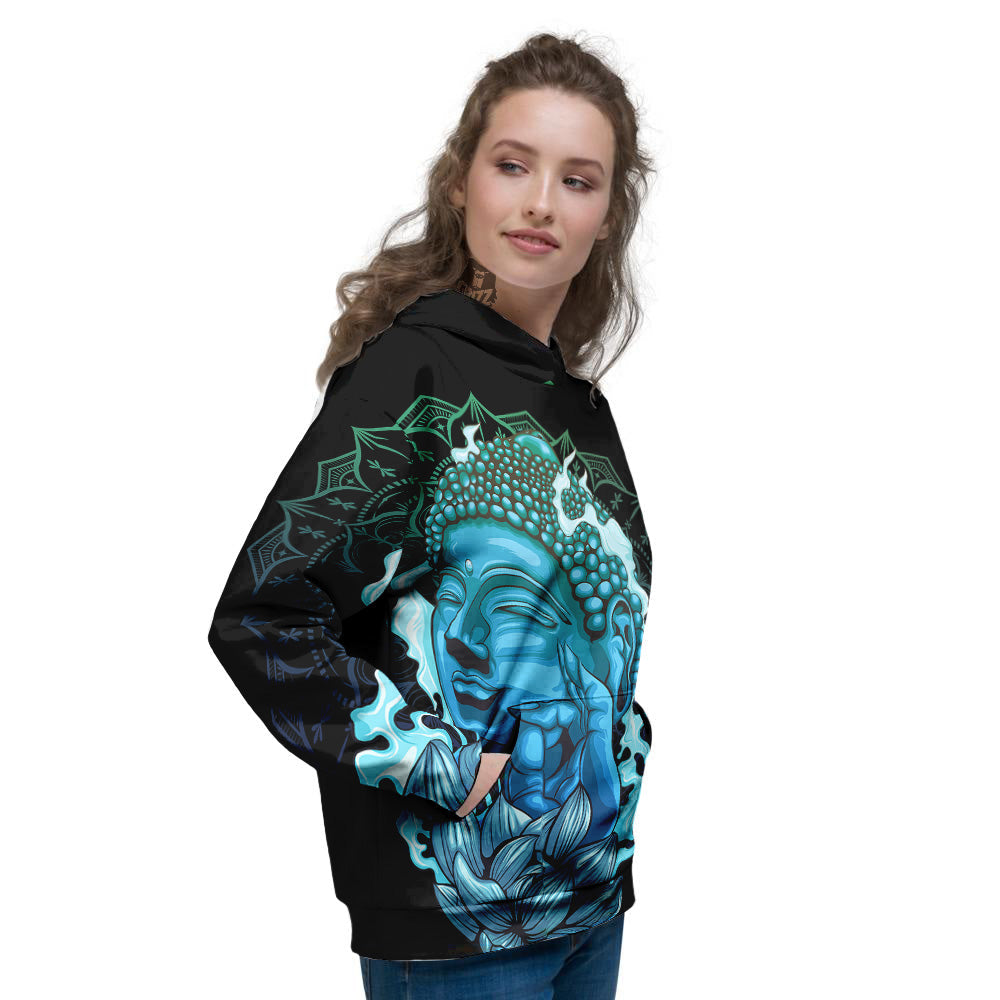 Buddha Blue Print Women's Hoodie-grizzshop