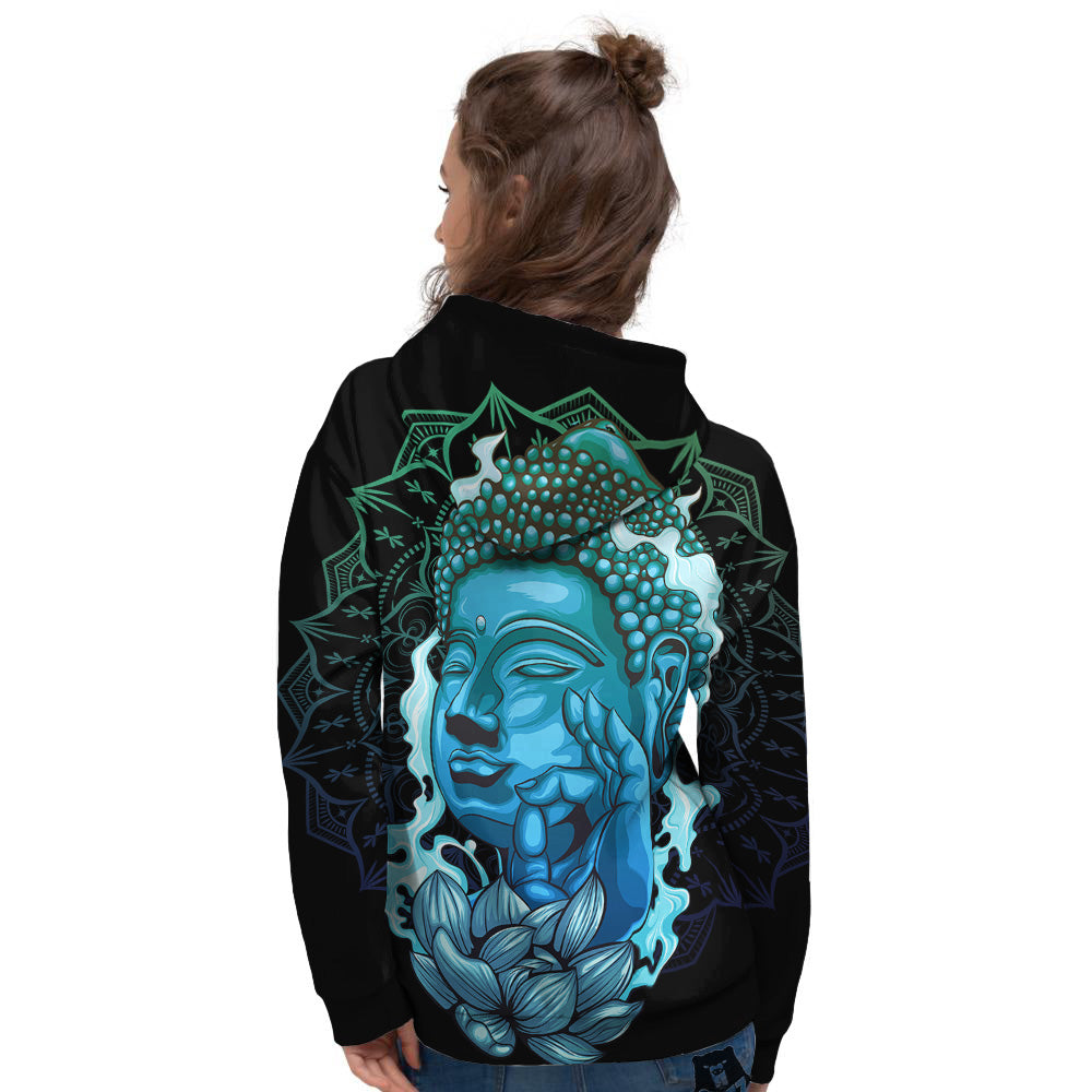 Buddha Blue Print Women's Hoodie-grizzshop