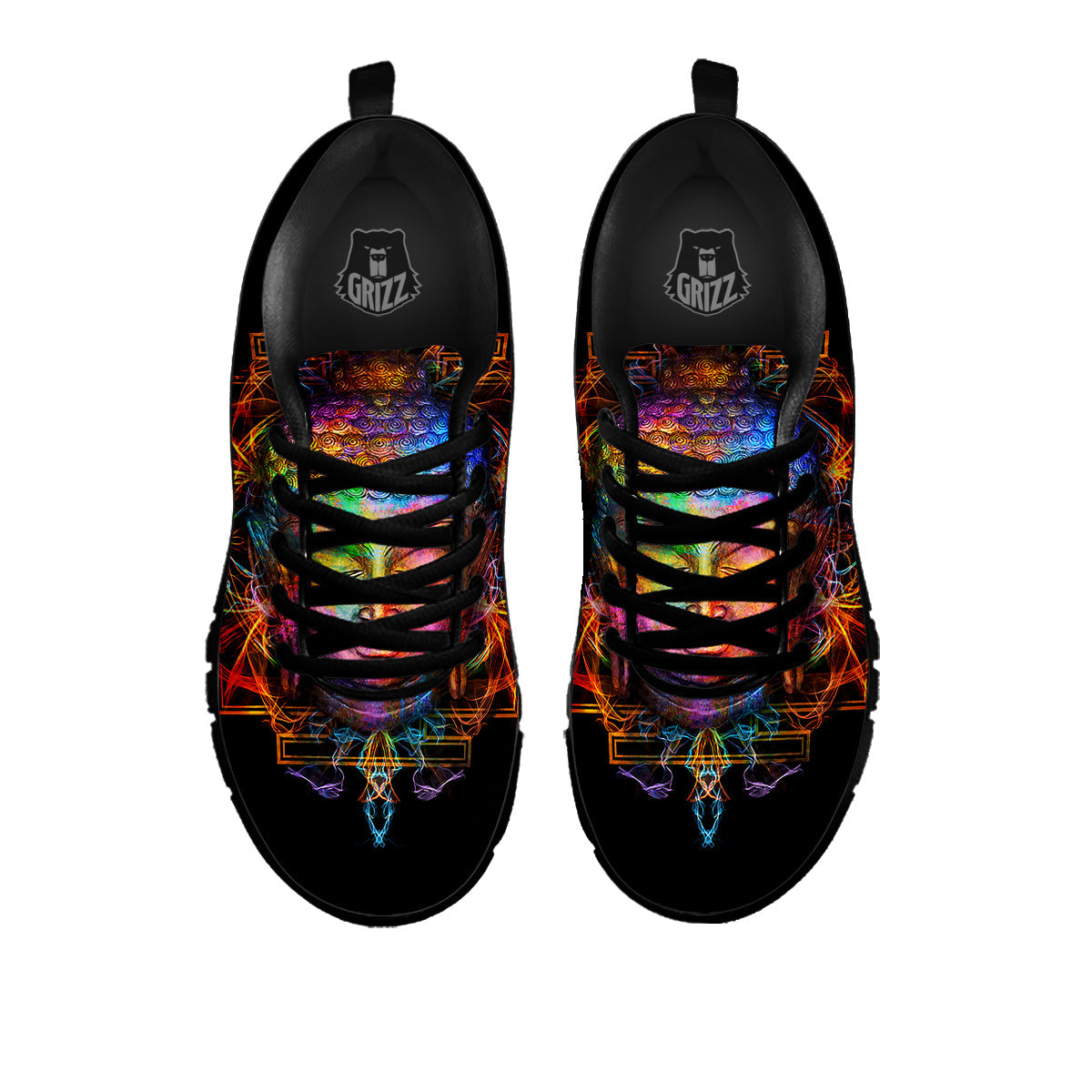 Buddha Colorful Print Black Sneaker-grizzshop