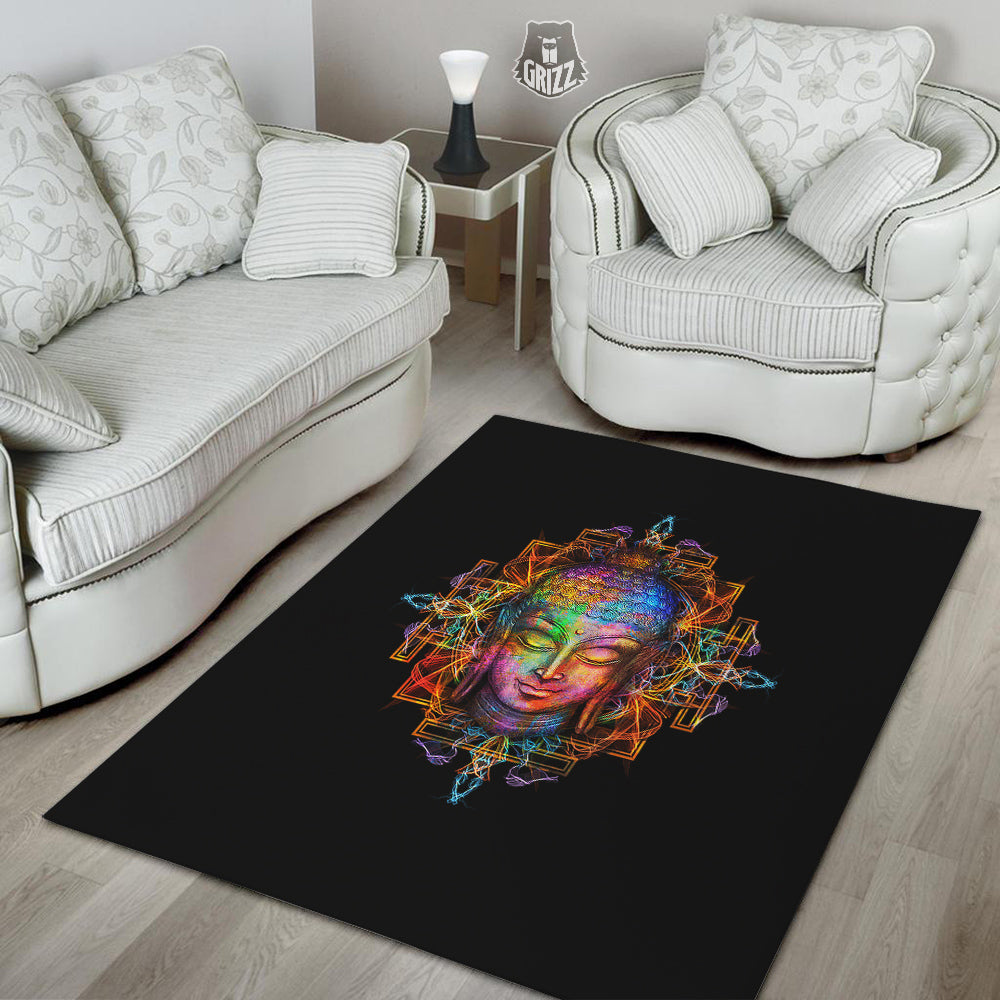 Buddha Colorful Print Floor Mat-grizzshop