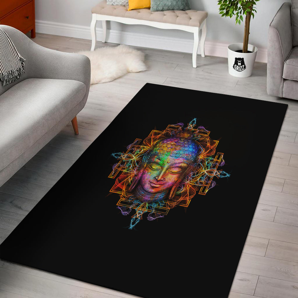 Buddha Colorful Print Floor Mat-grizzshop