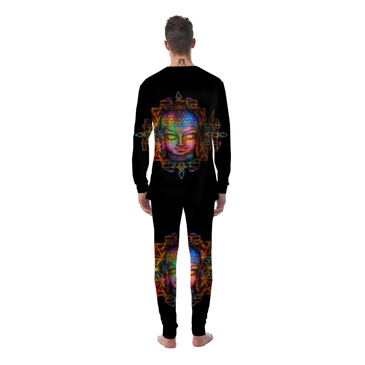Buddha Colorful Print Men's Pajamas-grizzshop