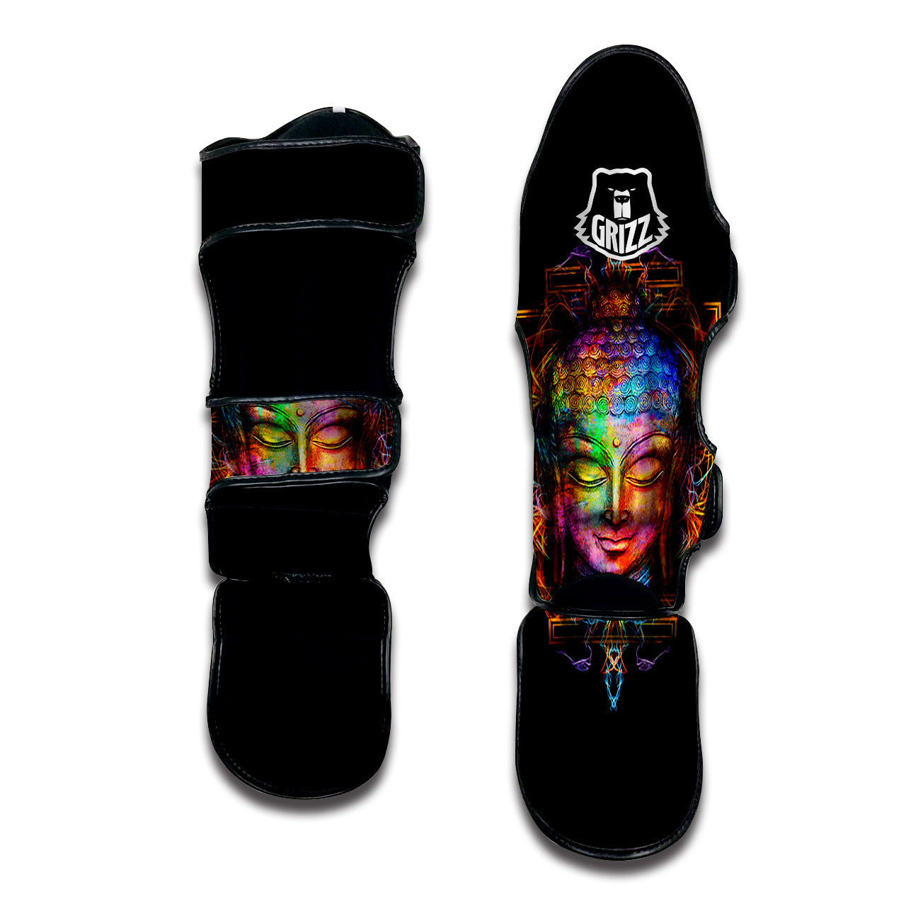 Buddha Colorful Print Muay Thai Shin Guards-grizzshop