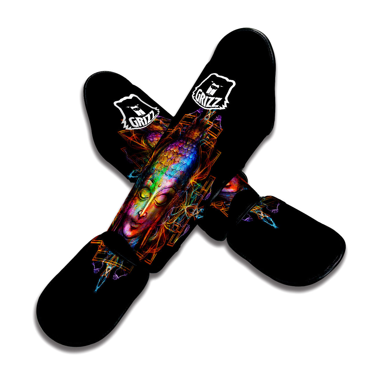Buddha Colorful Print Muay Thai Shin Guards-grizzshop