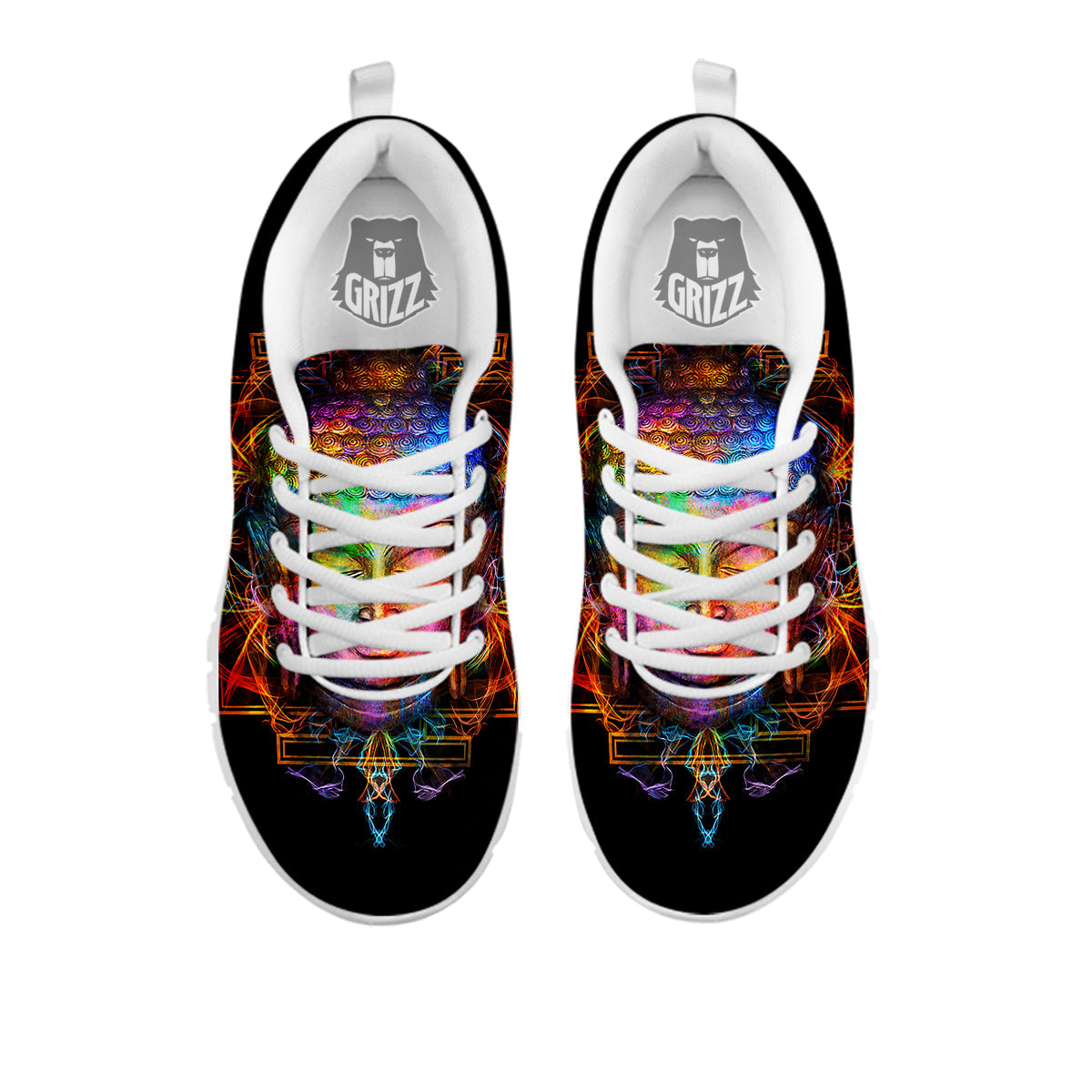 Buddha Colorful Print White Sneaker-grizzshop