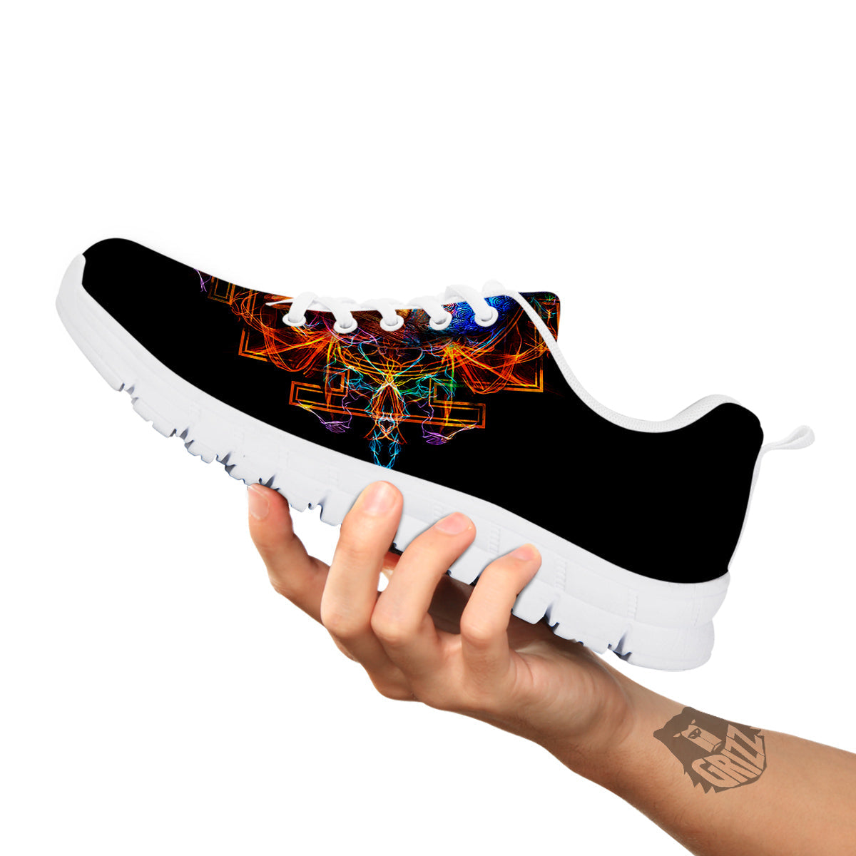 Buddha Colorful Print White Sneaker-grizzshop