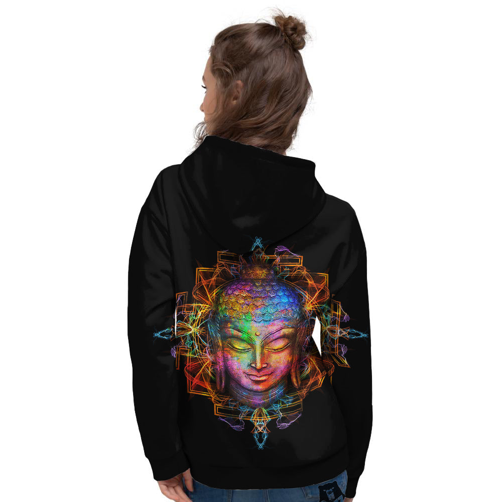 Buddha Colorful Print Women's Hoodie-grizzshop
