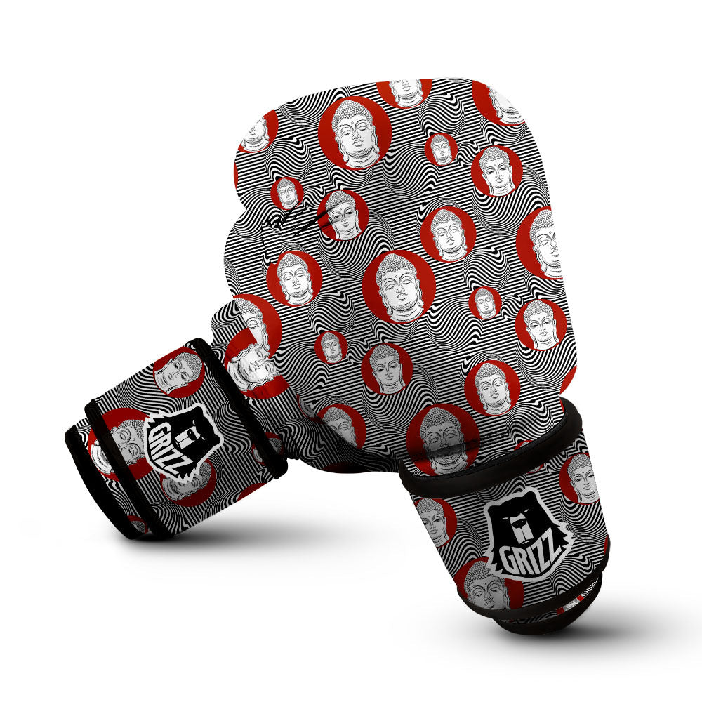 Buddha Print Pattern Boxing Gloves-grizzshop