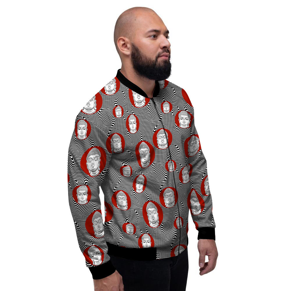 Buddha Print Pattern Men's Bomber Jacket-grizzshop