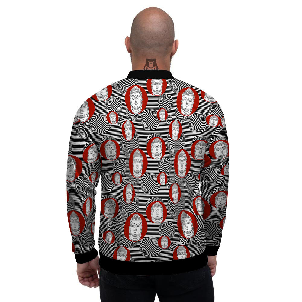 Buddha Print Pattern Men's Bomber Jacket-grizzshop