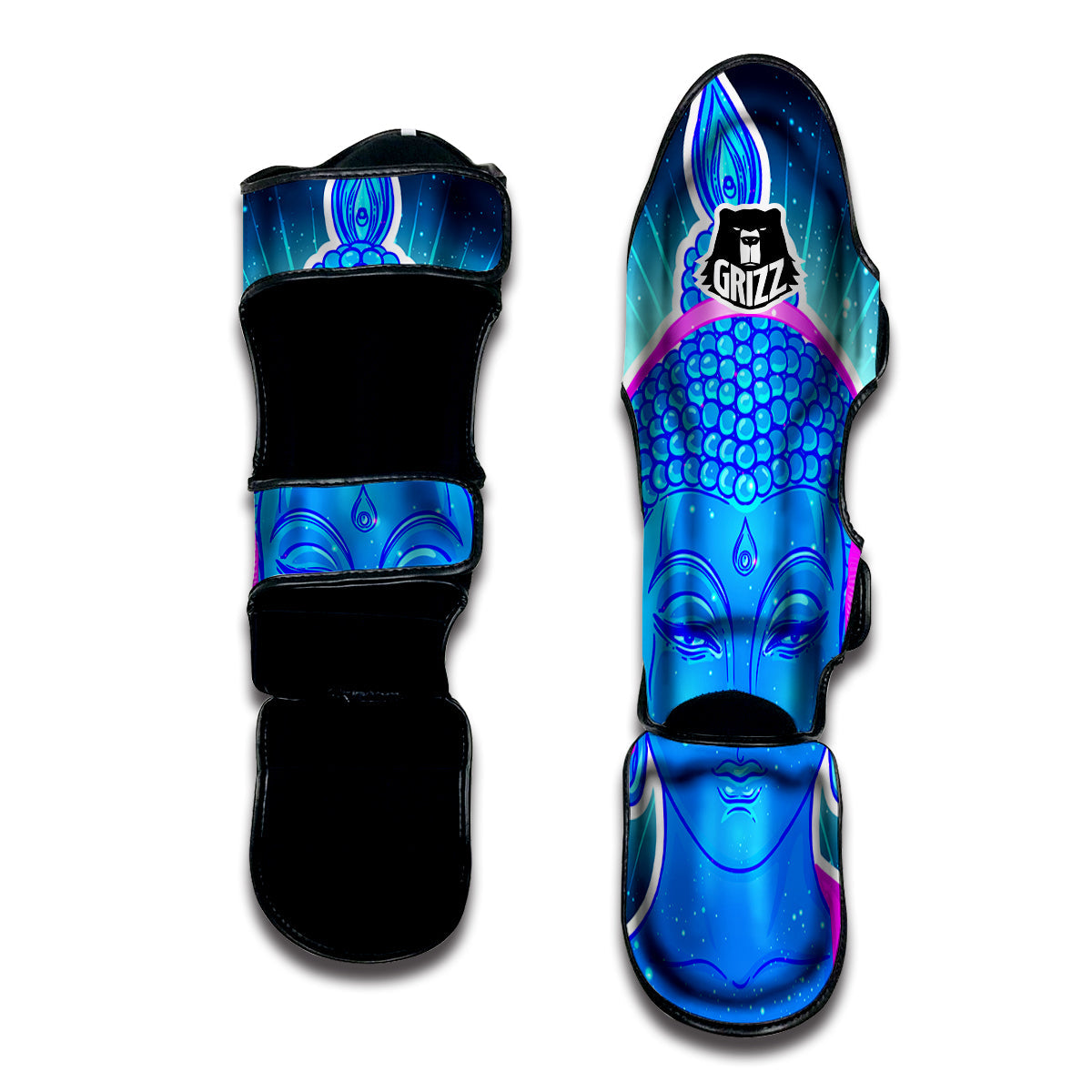 Buddha Psychedelic Print Muay Thai Shin Guards-grizzshop