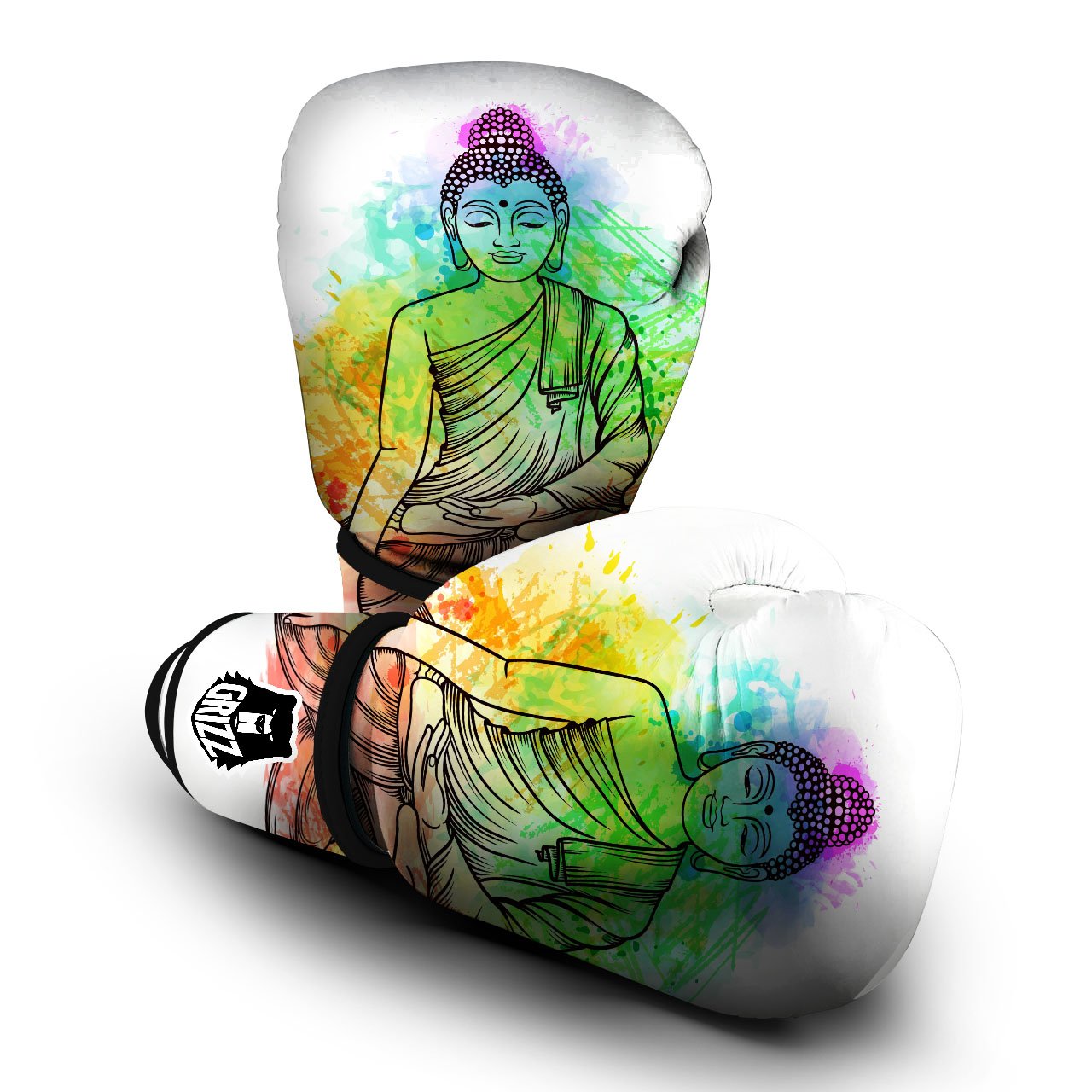 Buddha Reggae Print Boxing Gloves-grizzshop