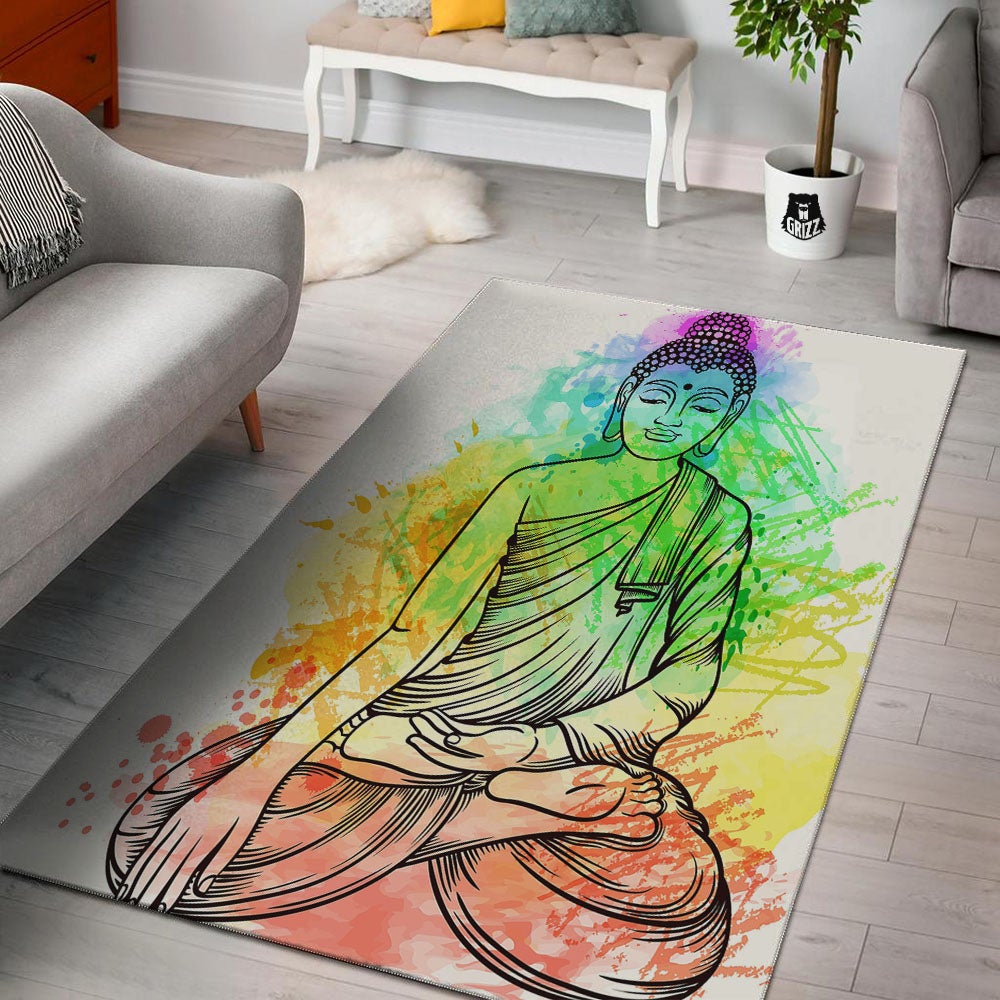 Buddha Reggae Print Floor Mat-grizzshop