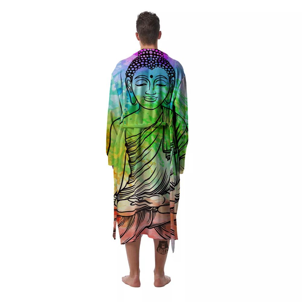 Buddha Reggae Print Men's Robe-grizzshop