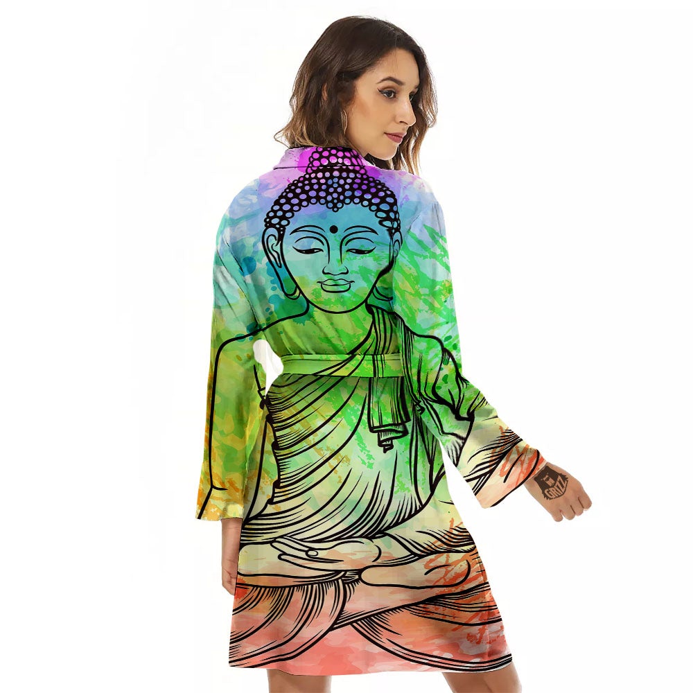 Buddha Reggae Print Women's Robe-grizzshop