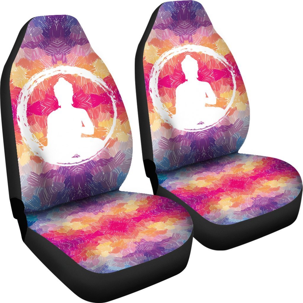 Buddha Retro Colorful Universal Fit Car Seat Covers-grizzshop