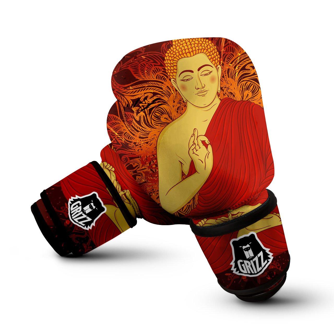 Buddha Statue Vintage Print Boxing Gloves-grizzshop