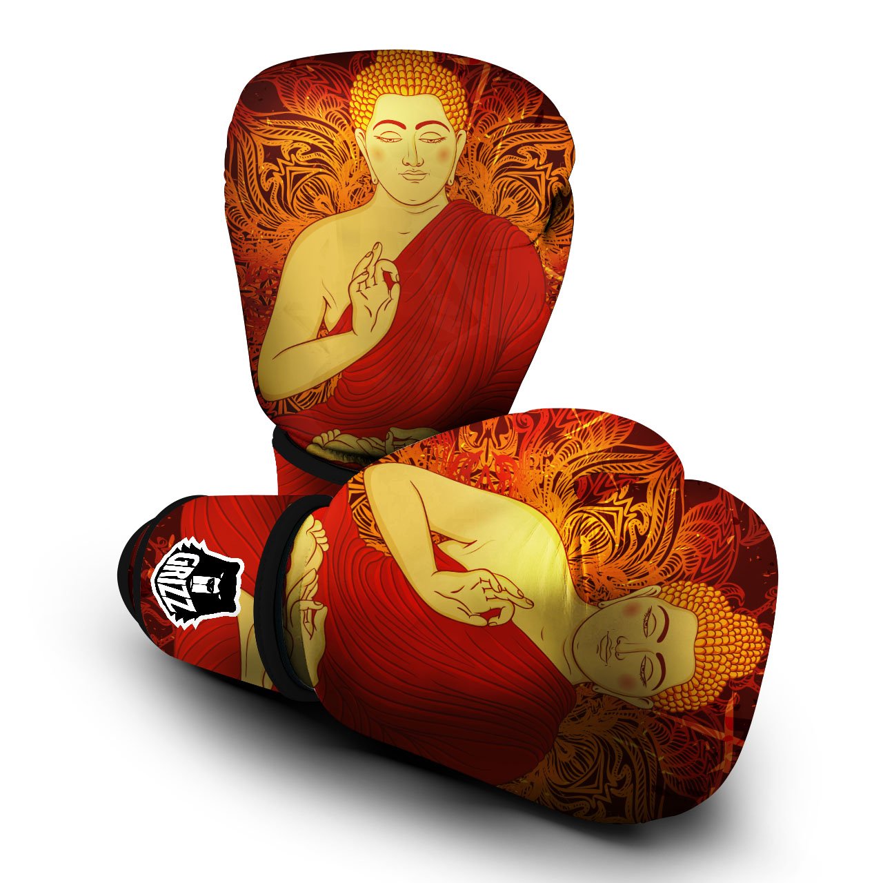 Buddha Statue Vintage Print Boxing Gloves-grizzshop