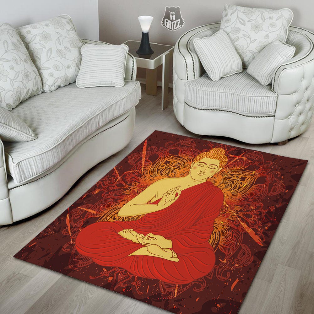 Buddha Statue Vintage Print Floor Mat-grizzshop