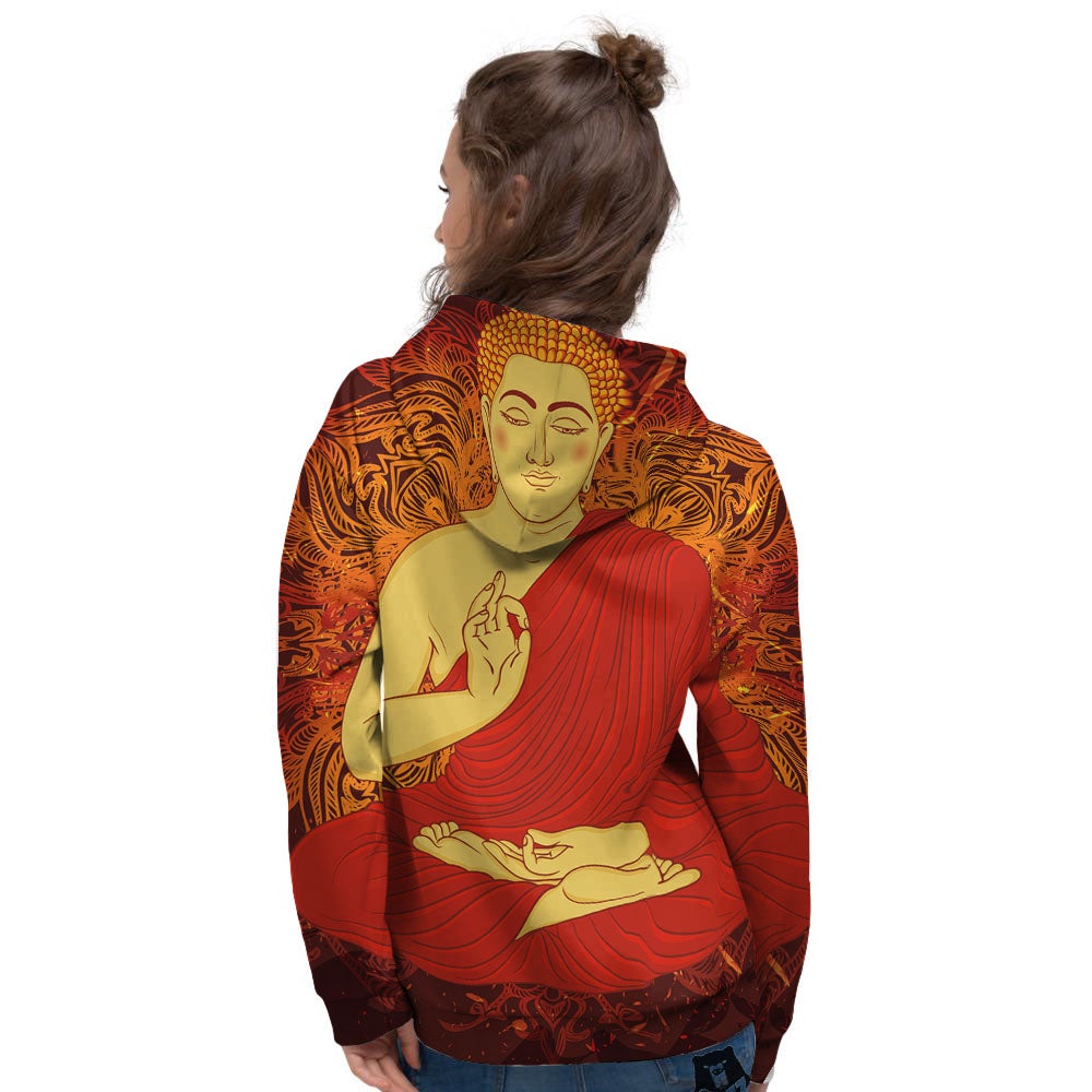 Buddha Statue Vintage Print Women's Hoodie-grizzshop