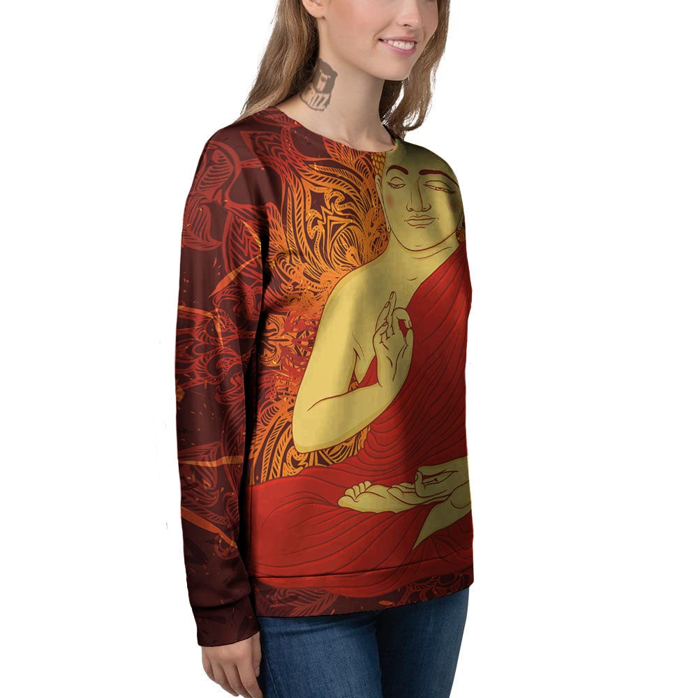 Buddha Statue Vintage Print Women's Sweatshirt-grizzshop