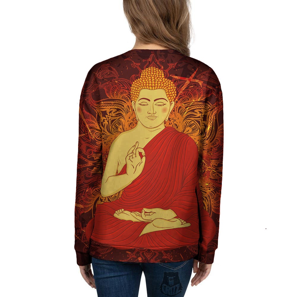 Buddha Statue Vintage Print Women's Sweatshirt-grizzshop