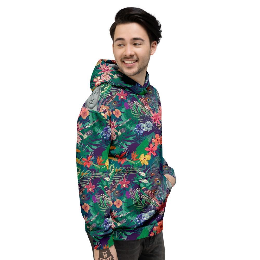 Buddha Tropical Print Pattern Men's Hoodie-grizzshop